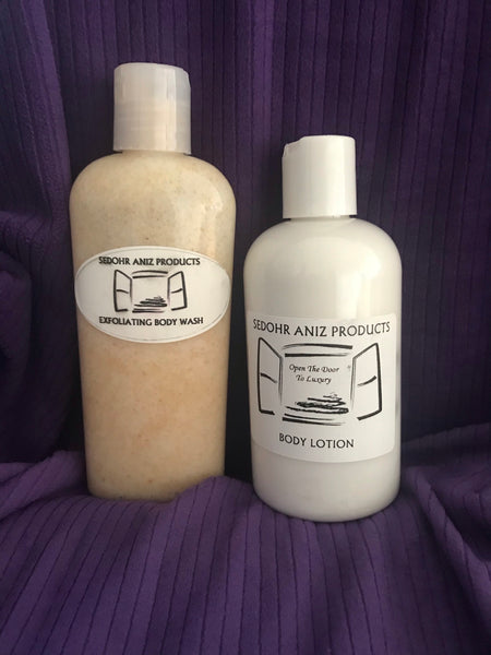 Almond Vanilla Spice Exfoliating Body Wash & Lotion Set